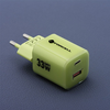 FORCELL F-ENERGY Crystal Color GaN III VT-41 utazó töltő szilikon kábellel 1 x Type C + 1x USB A csatlakozóval, PD QC4.0 33W zöld - 1. kép