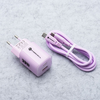 FORCELL F-ENERGY Crystal Color GaN III VT-41 utazótöltő szilikon kábellel 1 x Type C + 1x USB A aljzatokkal, PD QC4.0 33W lila - 1. kép