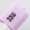 FORCELL F-ENERGY Crystal Color GaN III VT-41 utazótöltő szilikon kábellel 1 x Type C + 1x USB A aljzatokkal, PD QC4.0 33W lila - 3. kép