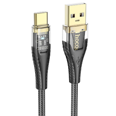 Hoco USB A - USB C kábel 2,4A 1,2 m fekete átlátszó