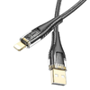 USB A Lightning kábel Hoco 2,4A 1,2 m U121 fekete átlátszó - 3. kép