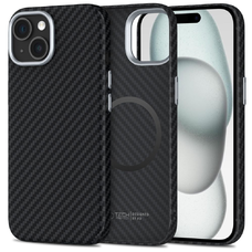 Tech-protect Ion Carbon Magsafe iPhone 15 čierne/strieborné puzdro