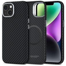 Tech-protect Ion Carbon Magsafe iPhone 14 fekete/ezüst tok