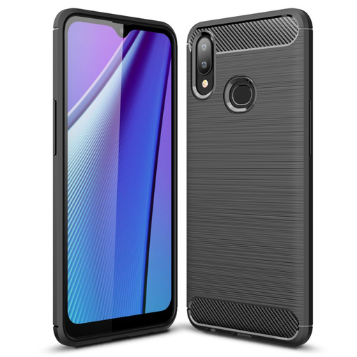 TPU puzdro s uhlíkovým vzorom pre Samsung A10s čierne