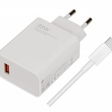 Xiaomi MDY-16-EF USB-A 33W hálózati töltő + USB-C kábel Fehér (Bulk),