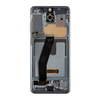 LCD kijelző + Érintő + Előlapi keret egység Samsung G980/G981 Galaxy S20 Cloud Blue Kamera nélkül (Szerviz csomag), - 0. kép