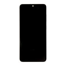 LCD kijelző + Érintő + Előlapi keret egység Samsung G980/G981 Galaxy S20 Cloud Blue Kamera nélkül (Szerviz csomag),