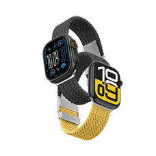 2 darabos AmazingThing Blend szíj készlet Apple Watch 45/46/49mm - Sárga-Fekete/Fekete