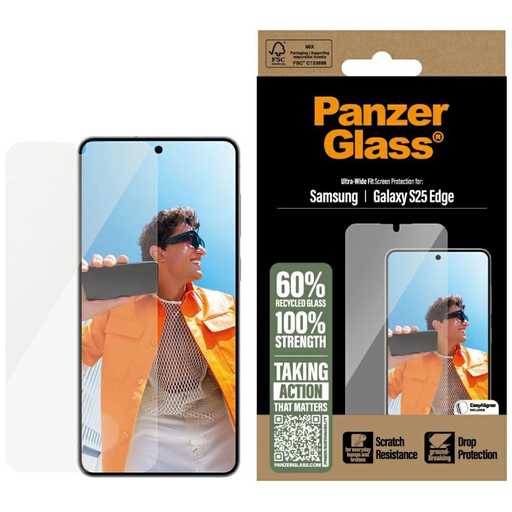 PanzerGlass Ultra-Wide Fit edzett üveg Samsung Galaxy S25 Edge készülékhez - Átlátszó üvegfólia PanzerGlass Ultra-Wide Fit edzett üveg Samsung Galaxy S25 Edge készülékhez - Átlátszó üvegfólia