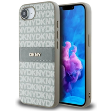 DKNY Repeat Texture Minta tónusos csíkkal iPhone 16e tok - Bézs