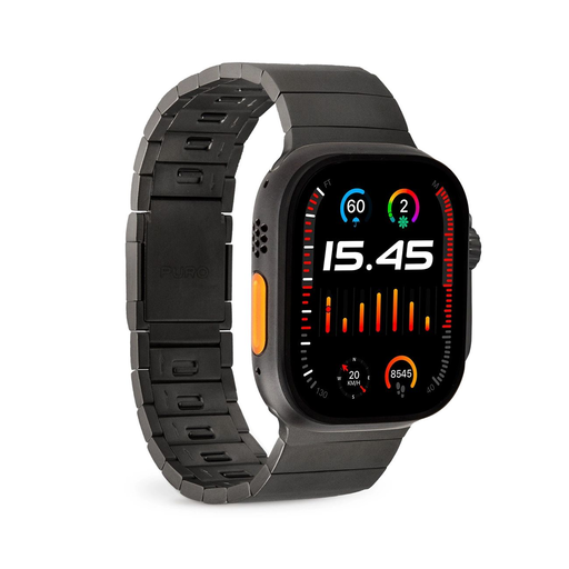 Puro TITAN Rozsdamentes Acél Apple Watch Szíj 42/44/45/49mm - Fekete