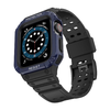Protect Strap Band csuklópánt tok Apple Watch 9 / 8 / 7 / 6 / 5 / 4 / 3 / 2 / SE / SE2 (41 / 40 / 38mm) tok páncélos fedél fekete / kék - 0. kép
