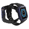 Protect Strap Band csuklópánt tok Apple Watch 9 / 8 / 7 / 6 / 5 / 4 / 3 / 2 / SE / SE2 (41 / 40 / 38mm) tok páncélos fedél fekete / kék - 1. kép