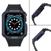 Protect Strap Band csuklópánt tok Apple Watch 9 / 8 / 7 / 6 / 5 / 4 / 3 / 2 / SE / SE2 (41 / 40 / 38mm) tok páncélos fedél fekete / kék - 2. kép