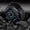Protect Strap Band csuklópánt tok Apple Watch 9 / 8 / 7 / 6 / 5 / 4 / 3 / 2 / SE / SE2 (41 / 40 / 38mm) tok páncélos fedél fekete / kék - 4. kép