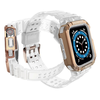 Protect Strap szíj karpánt tokkal Apple Watch 9 / 8 / 7 / 6 / 5 / 4 / 3 / 2 / SE / SE2 (41 / 40 / 38mm) tok páncél borítás órához átlátszó / rozéarany - 1. kép