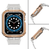 Protect Strap szíj karpánt tokkal Apple Watch 9 / 8 / 7 / 6 / 5 / 4 / 3 / 2 / SE / SE2 (41 / 40 / 38mm) tok páncél borítás órához átlátszó / rozéarany - 2. kép