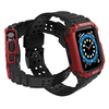 Protect Strap Band Apple Watch 9 / 8 / 7 / 6 / 5 / 4 / 3 / 2 / SE / SE2 (41 / 40 / 38mm) páncélos tok órához fekete/piros tok - 0. kép