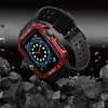 Protect Strap Band Apple Watch 9 / 8 / 7 / 6 / 5 / 4 / 3 / 2 / SE / SE2 (41 / 40 / 38mm) páncélos tok órához fekete/piros tok - 3. kép