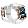 Protect Strap Band karpánt tok Apple Watch 9 / 8 / 7 / 6 / 5 / 4 / 3 / 2 / SE / SE2 (41 / 40 / 38mm) páncélozott tok fehér / rózsa arany - 1. kép