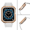 Protect Strap Band karpánt tok Apple Watch 9 / 8 / 7 / 6 / 5 / 4 / 3 / 2 / SE / SE2 (41 / 40 / 38mm) páncélozott tok fehér / rózsa arany - 2. kép