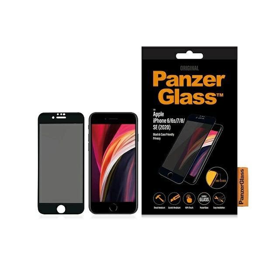 PanzerGlass E2E Super+ privát edzett üveg iPhone 6 / 6s / 7 / 8 / SE 2020 / SE 2022 - fekete kerettel üvegfólia PanzerGlass E2E Super+ privát edzett üveg iPhone 6 / 6s / 7 / 8 / SE 2020 / SE 2022 - fekete kerettel üvegfólia