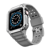 Protect Strap Band tok + szíj Apple Watch 9 / 8 / 7 / 6 / 5 / 4 / 3 / 2 / SE / SE2 (41 / 40 / 38mm) Páncélozott fedél óraszürke / ezüst - 0. kép