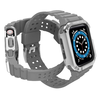 Protect Strap Band tok + szíj Apple Watch 9 / 8 / 7 / 6 / 5 / 4 / 3 / 2 / SE / SE2 (41 / 40 / 38mm) Páncélozott fedél óraszürke / ezüst - 1. kép