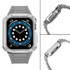 Protect Strap Band tok + szíj Apple Watch 9 / 8 / 7 / 6 / 5 / 4 / 3 / 2 / SE / SE2 (41 / 40 / 38mm) Páncélozott fedél óraszürke / ezüst - 2. kép