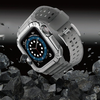 Protect Strap Band tok + szíj Apple Watch 9 / 8 / 7 / 6 / 5 / 4 / 3 / 2 / SE / SE2 (41 / 40 / 38mm) Páncélozott fedél óraszürke / ezüst - 4. kép