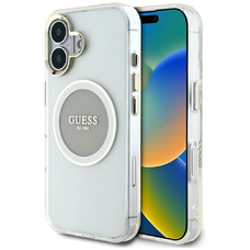 Guess IML Metal Colored Circle Classic Logo MagSafe tok iPhone 16 - szürke tok