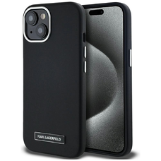 Karl Lagerfeld FW Metal Plate MagSafe iPhone 15 tok - Fekete
