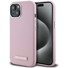 Karl Lagerfeld FW Metal Plate MagSafe iPhone 15 tok - Pink