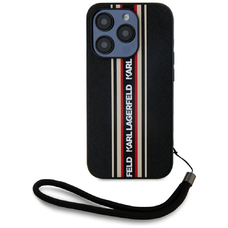 Karl Lagerfeld Saffiano Athleisure Stripes Cord iPhone 15 Pro tok - Piros