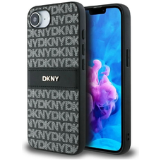 DKNY Repeat Texture Minta Tonalitású Csíkkal tok iPhone 16e - fekete