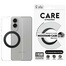 CARE by PanzerGlass Feature Fekete kitámasztós & QI Tok Samsung Galaxy S25 Edge - Átlátszó tok