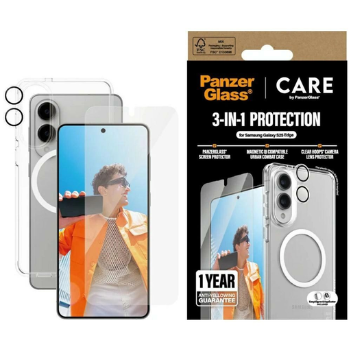 CARE by PanzerGlass Flagship 3in1 Tok+Üveg+Lencse Samsung Galaxy S25 Edge - átlátszó CARE by PanzerGlass Flagship 3in1 Tok+Üveg+Lencse Samsung Galaxy S25 Edge - átlátszó