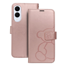 MEZZO fliptok Samsung Galaxy S25 Edge teddy maci rózsa arany tok