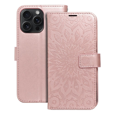 MEZZO fliptok iPhone 15 Pro Max mandala rózsaarany tok