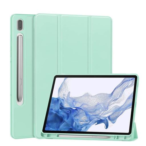 Techsuit - Flex Trifold (ceruzatartóval) - Samsung Galaxy Tab S10 FE Plus - Matcha zöld tok Techsuit - Flex Trifold (ceruzatartóval) - Samsung Galaxy Tab S10 FE Plus - Matcha zöld tok
