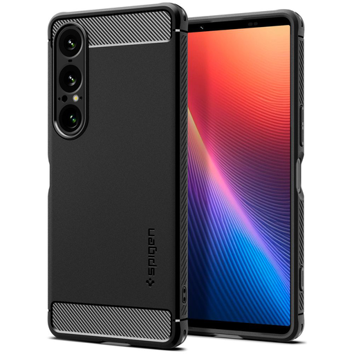 Spigen - Strapabíró páncél - Sony Xperia 1 VII - Matt Fekete tok Spigen - Strapabíró páncél - Sony Xperia 1 VII - Matt Fekete tok