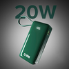 Powerbank SBS 10000 mAh 20W beépített USB-C kábellel és digitális kijelzővel - zöld - 2. kép