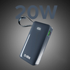Powerbank SBS 10000 mAh 20W beépített USB-C kábellel és digitális kijelzővel - sötétszürke - 2. kép