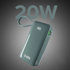 Powerbank SBS 10000 mAh 20W beépített USB-C kábellel és digitális kijelzővel - szürke - 2. kép