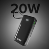 Powerbank SBS 10000 mAh 20W beépített USB-C kábellel és digitális kijelzővel - fekete - 2. kép