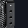 Hálózati töltő INVZI GanHub 3x USB-C, 140W, EU/UK/AU/US (fekete) - 2. kép