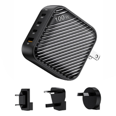 INVZI GanHub 3x USB-C + USB hálózati töltő, 100W, EU/UK/AU/US (fekete)