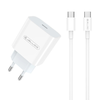JELLICO fali töltő AK180 PD 20W 1xUSB-C + kábel USB-C - USB-C Fehér - 0. kép