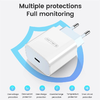 JELLICO fali töltő AK180 PD 20W 1xUSB-C + kábel USB-C - USB-C Fehér - 3. kép