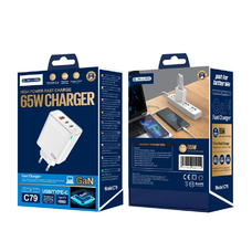 JELLICO fali töltő C79 GaN PD 65W 2xUSB-C + 1xUSB QC3.0 Fehér